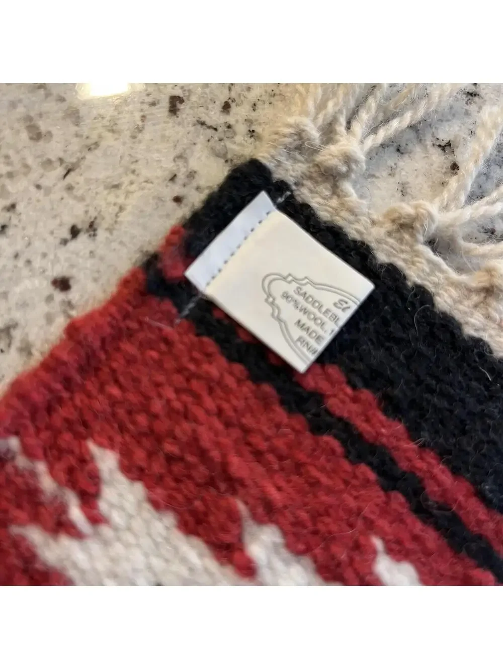 El Paso Saddle Blanket Co Woven Table Mat 90% Wool 9.5” X 6.5”